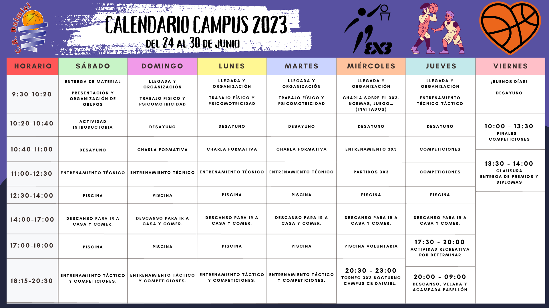 Calendario Campus CB Daimiel 2023